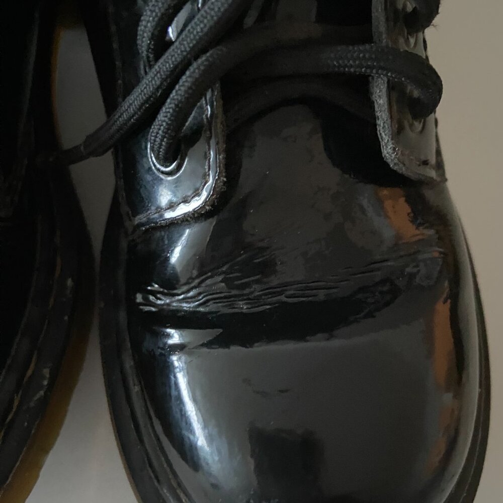 Dr. Martens JUNIOR 1460 Black Patent Leather Boots UNISEX - Picture 6 of 10